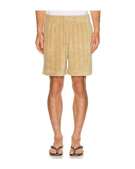 J.Lindeberg Natural Allan Stripe Terry Shorts for men