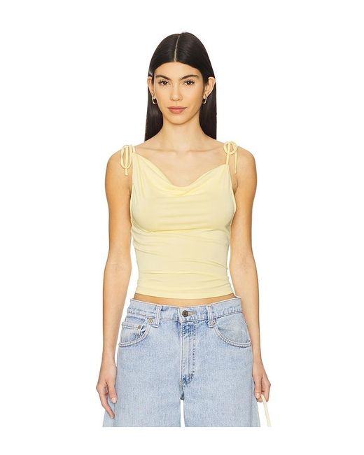 MORE TO COME Blue Banks Drape Top