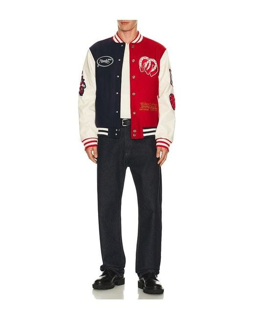 Market Red Old West Varsity Jacket for men