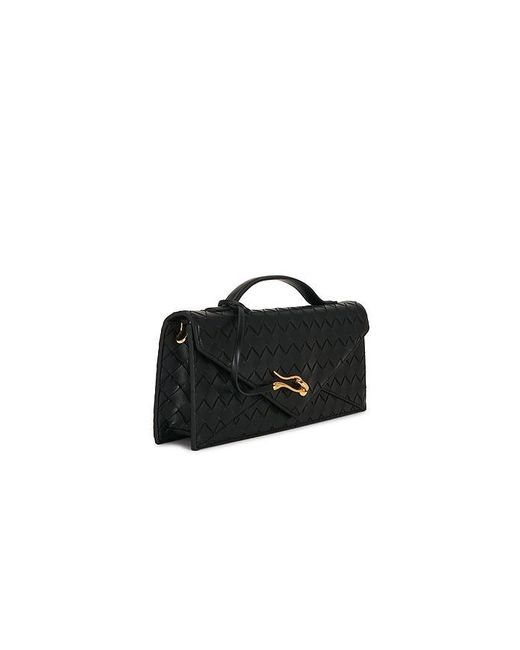 JW PEI Black Celeste Woven Textured Envelope Top Handle Bag