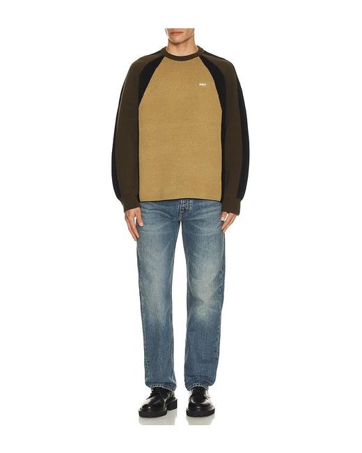 Obey Blue Raglan Crew Neck Sweater for men