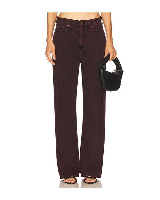 Rag & Bone Red Featherweight Logan Wide Leg Jeans