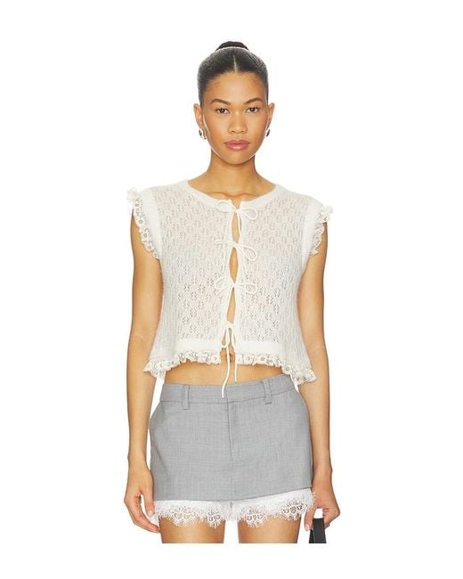 Sea White Teagan Knit Combo Vest