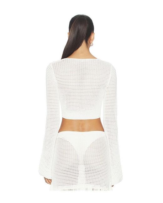 Devon Windsor White Erin Longsleeve Top