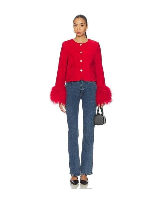Susanna Chow Red Frida Suede Jacket