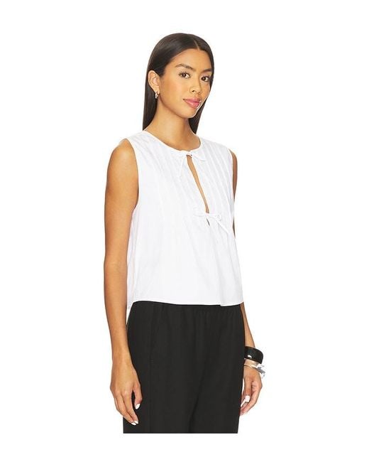 WeWoreWhat White Tie Front Flare Top