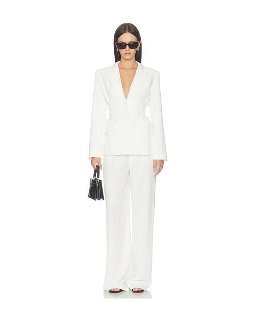superdown White Jennifer Lace Up Blazer