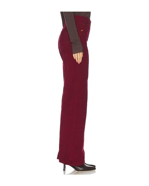 Re/done Red High Rise Wide Leg Jeans