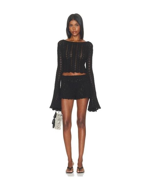 Tularosa Black Zaylee Open Stitch Short