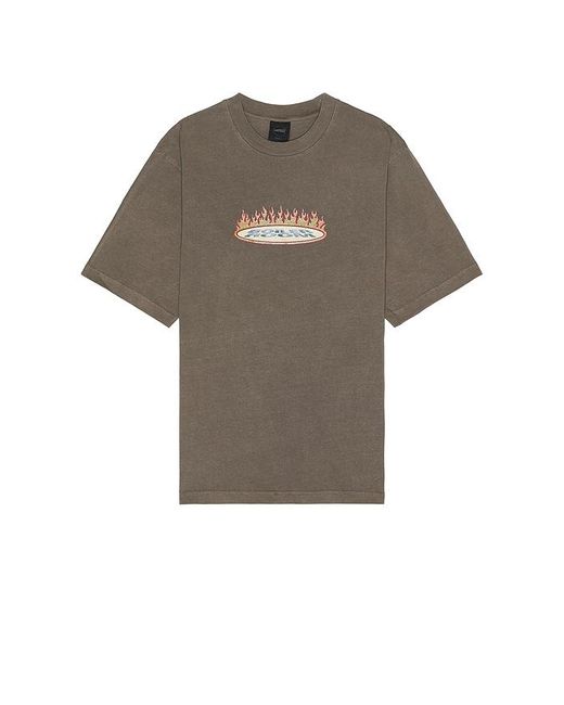 BOILER ROOM Brown Flames T-shirt for men