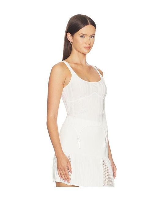 Fleur du Mal White Rib Garter Top