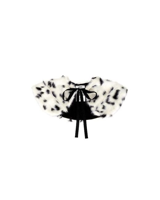AKNVAS Black Faux Fur Long Haired Shoulder Collar