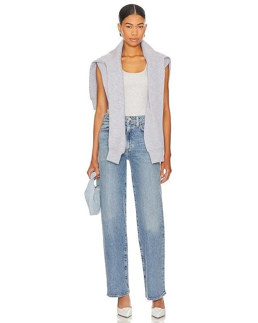 Agolde Blue Harper Mid Rise Relaxed Straight Jeans