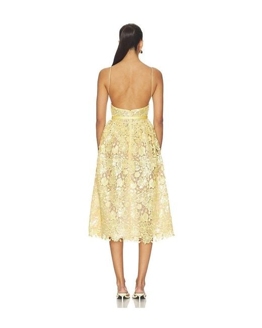 retroféte Yellow Eulalia Lace Dress