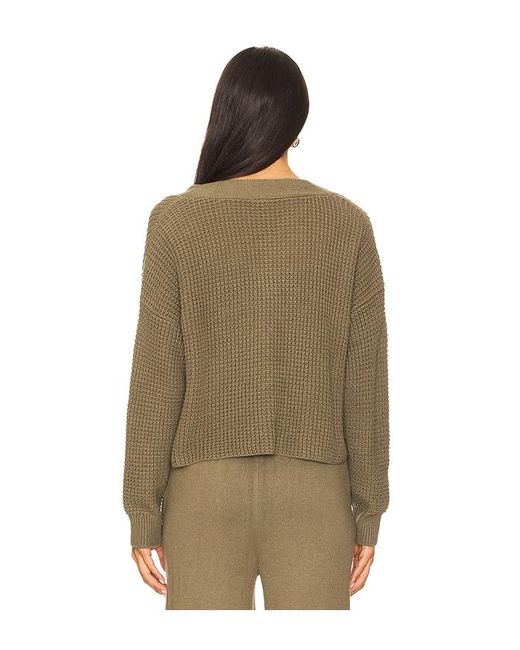 Eberjey Brown Recycled Sweater Cropped Cardigan