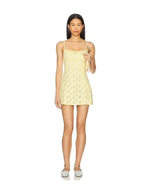 Free People Natural Full Bloom Mini Slip Dress