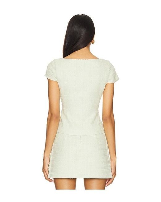 Amanda Uprichard White Short Sleeve Antonia Top