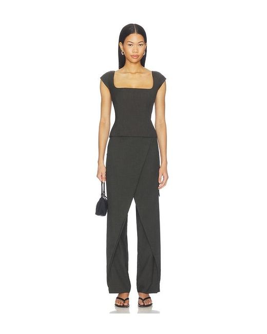 St. Agni Black Wool Cap Sleeve Top