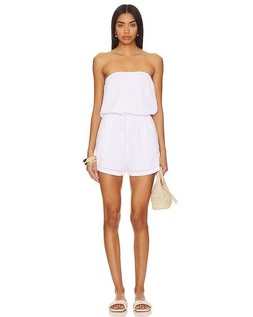 Seafolly White KURZOVERALL CRINKLE