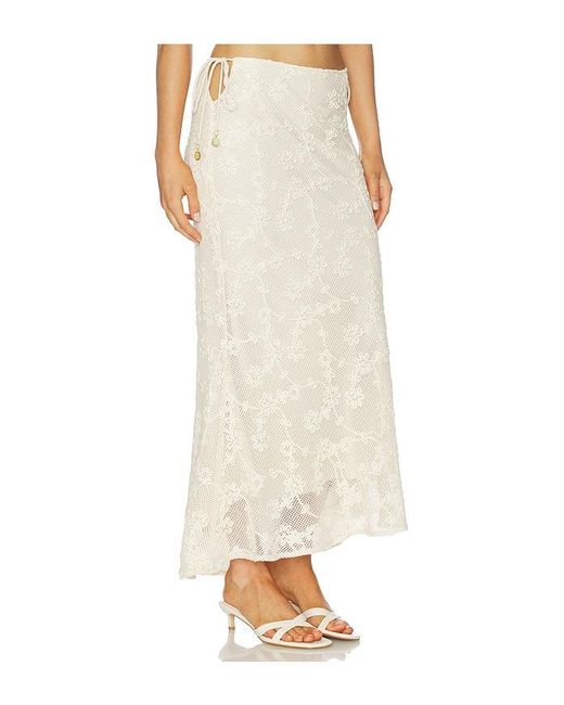 Kulani Kinis White Lace Side Tie Maxi Skirt