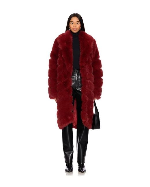 OW Collection Red Kunstfellmantel Copenhagen