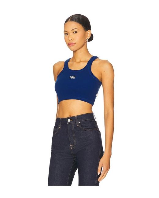 Araminta James Blue Aj Cropped Tank Top