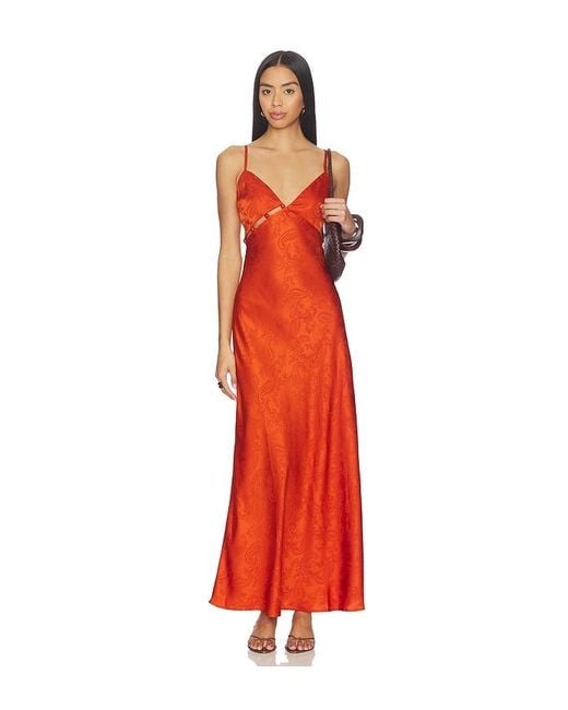 MINKPINK Red Valencia Bead Detail Dress