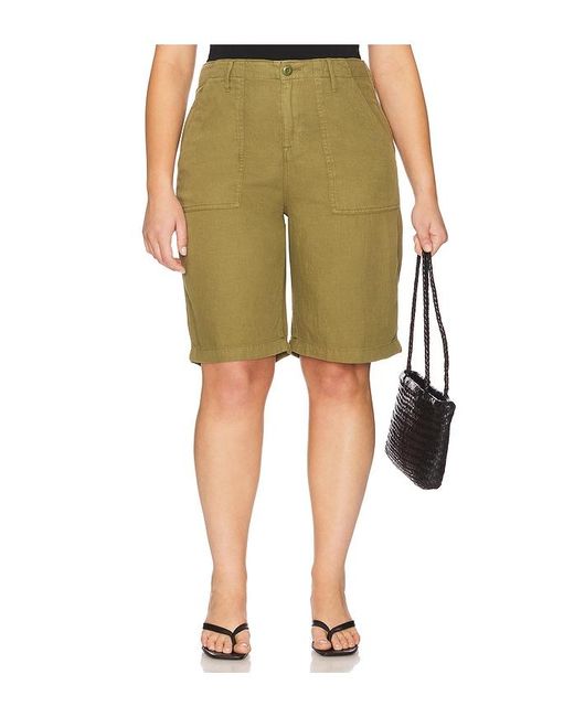 GOOD AMERICAN Green Lite Linen Bermuda Short
