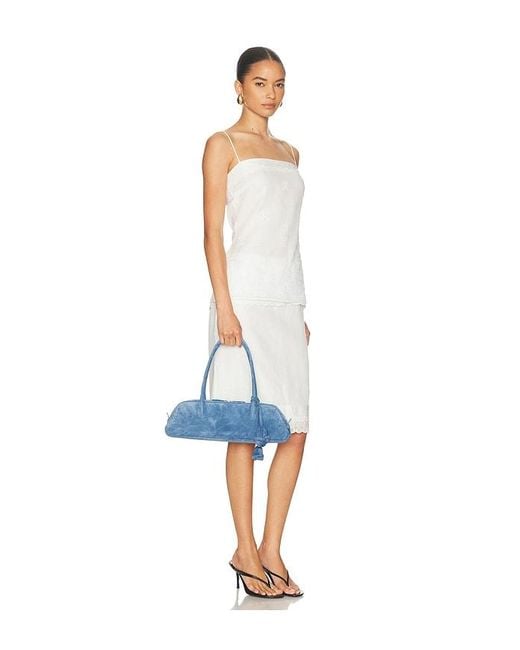 Magda Butrym Blue Brigitte Trapeze Suede Bag