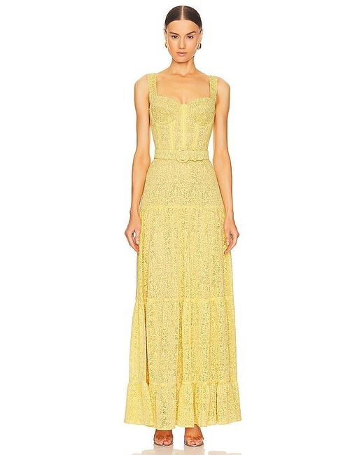 Nadine Merabi Yellow Lace Maxi Dress