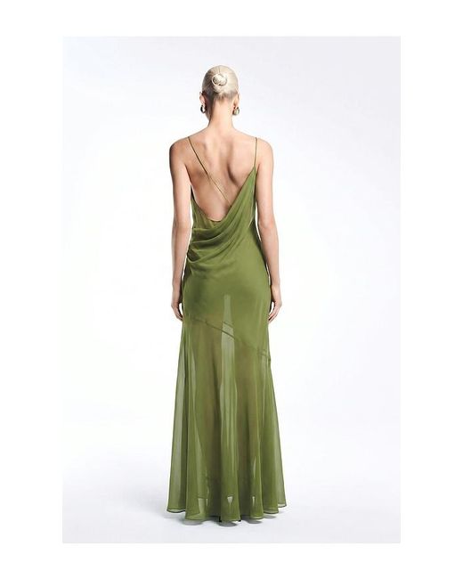REVOLVE LOS ANGELES Green Siagre Silk Backless Gown