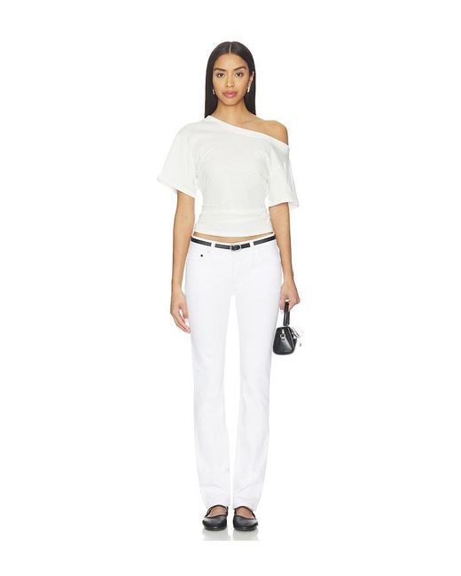 EB DENIM White Elena Off The Shoulder Tee