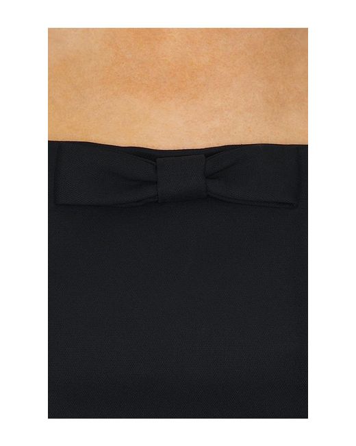 Helsa Black Bow-Accented S-Curve Dress