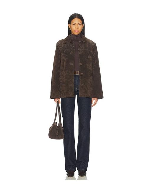 WeWoreWhat Brown X Premium Suede Button Front Jacket