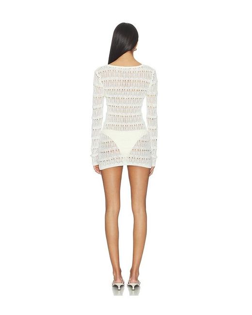 superdown White Franny Crochet Mini Dress
