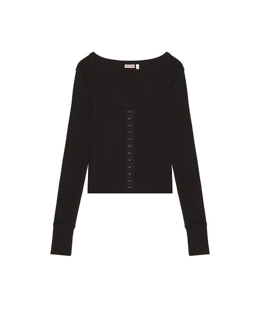 GRLFRND Black Hook & Eye Long Sleeve Tee