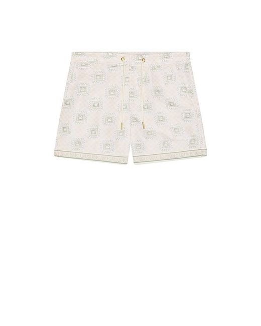 CHE White Telha Print Swim Shorts for men