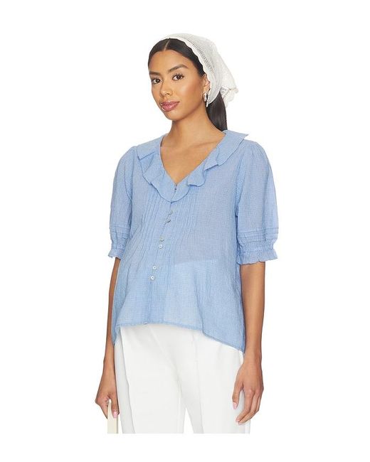 HATCH Blue The Plaid Lou Lou Nursing Blouse