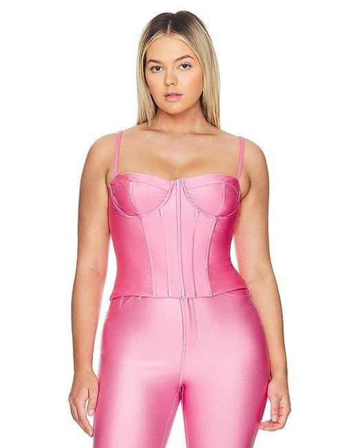 GOOD AMERICAN Pink Compression Shine Corset