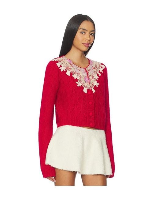 Free People Red Pixie Cardi