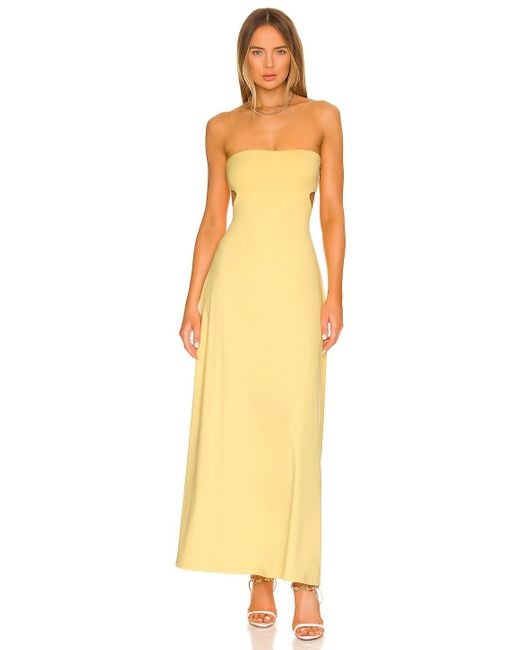 Susana Monaco Yellow Strapless Maxi Dress