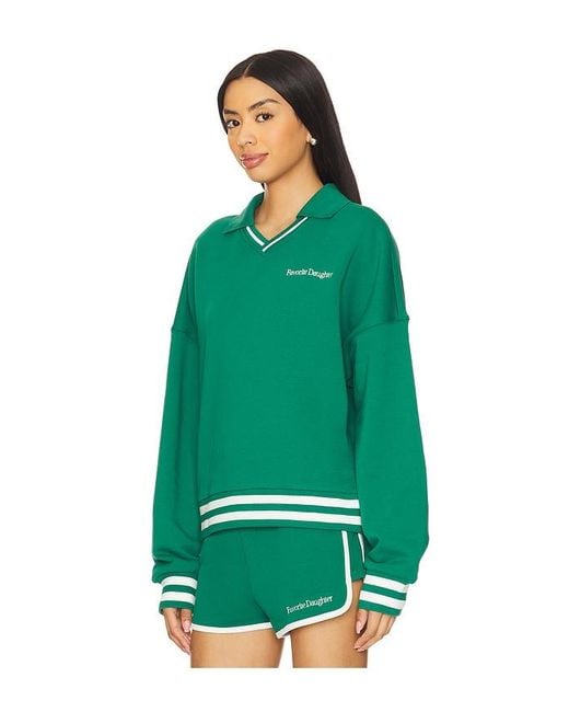 FAVORITE DAUGHTER Green Ivy League Rugby Sweater