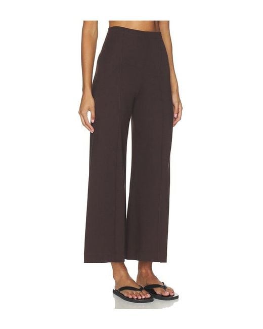 Ripley Rader Brown Ponte Knit Cropped Wide Leg Pant