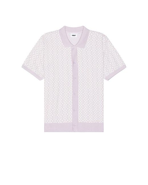 Obey White Testament Button Up Polo for men