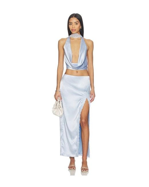MORE TO COME Blue Flyn Maxi Skirt