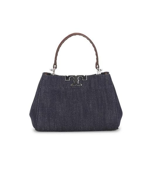 Tory Burch Blue Eleanor Denim Mini Satchel Bag