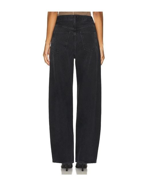 Agolde Black Low Curve Wide Leg Jeans
