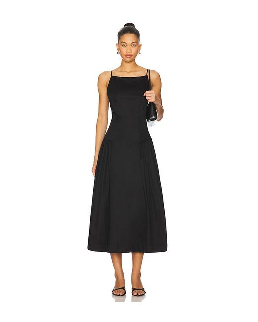 Astr Black Drop Waist High Neck Dress
