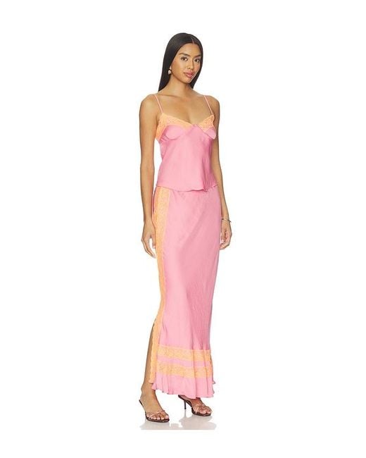 Free People Pink X Intimately Fp Wish You Were Here Slip Set