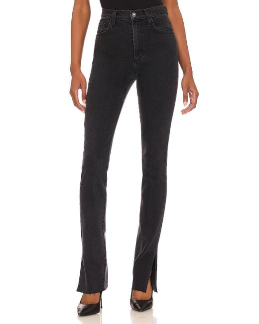 FAVORITE DAUGHTER Cotton Valentina Super High Rise Tower Jean in Black | Lyst
